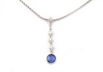Lovely rose cut Yogo Sapphire pendant