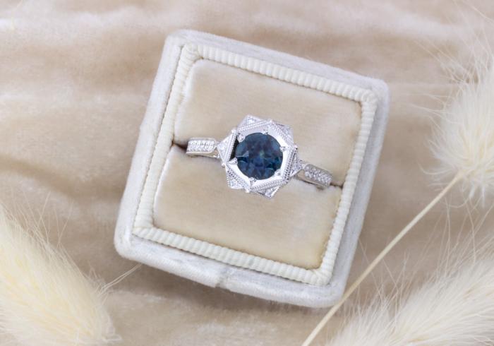A beautiful Montana Sapphire, vintage inspired ring.