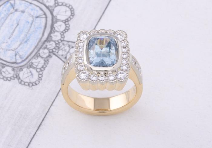 Unheated Mt Sapphire Vintage Ring