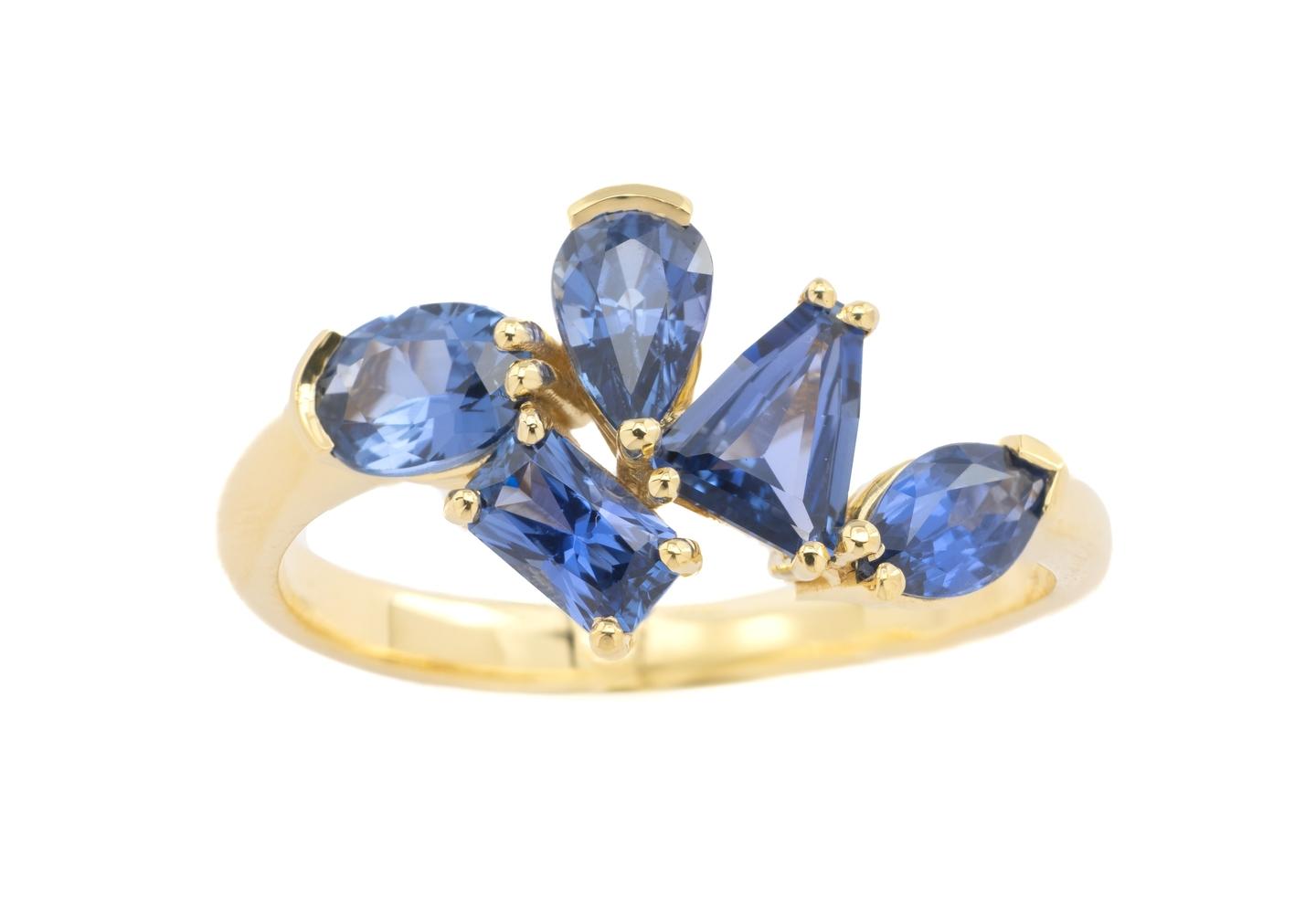 18K Yogo Sapphire Constellation Ring | Reverie Collection