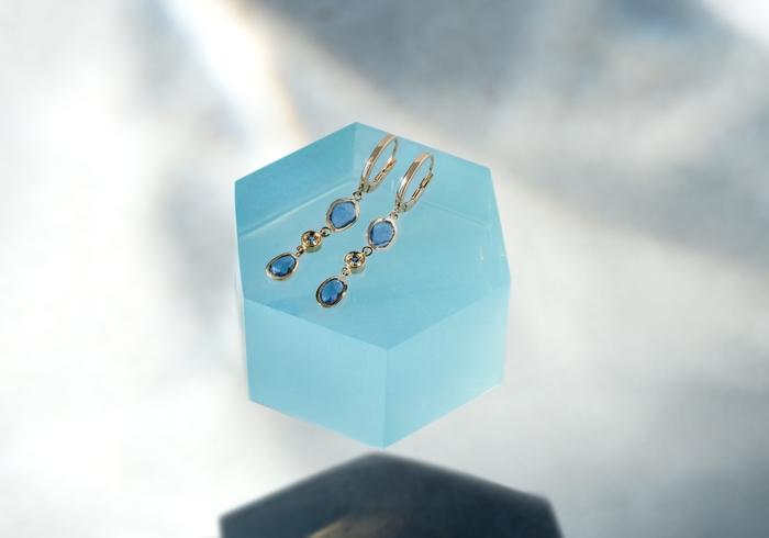 Reverie 14K Yogo Sapphire Mixed Cut Drop Earrings