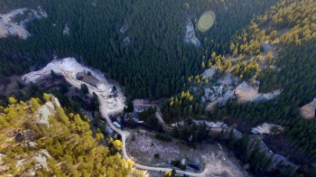 Aerial view of the Vortex Mine's surface