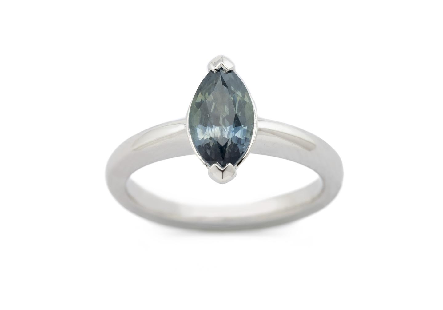 Platinum Montana Sapphire Solitaire Ring