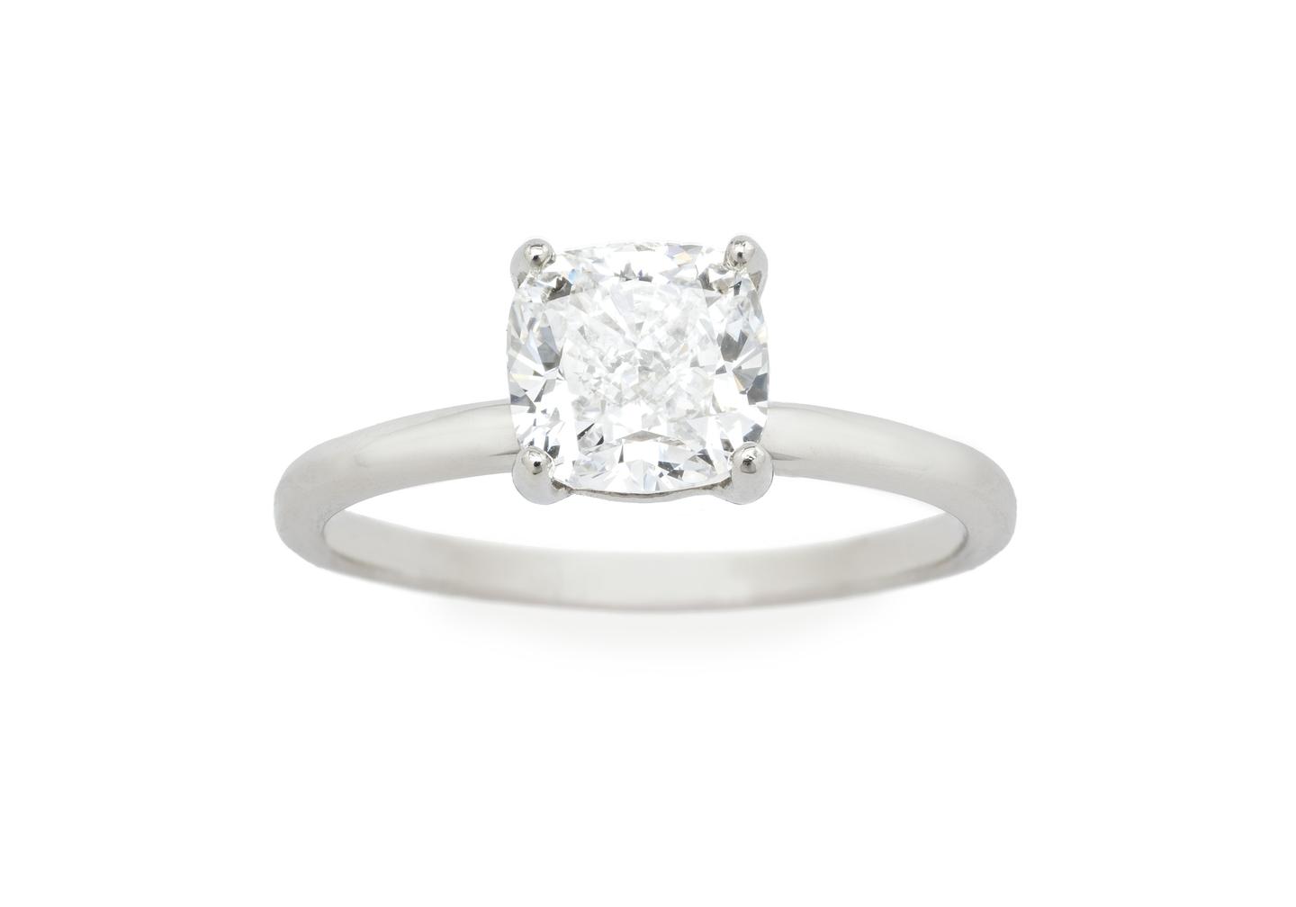 Platinum Solitaire 1.61ct Diamond Engagement Ring
