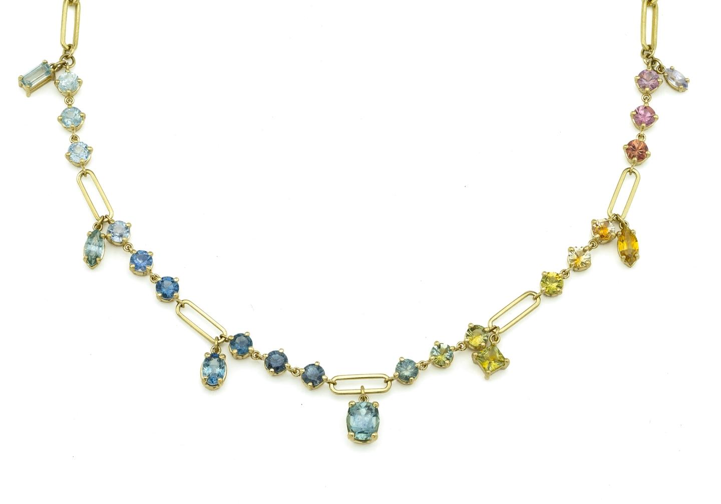 Reverie14K Montana Sapphire Charm Necklace | Gem Gallery