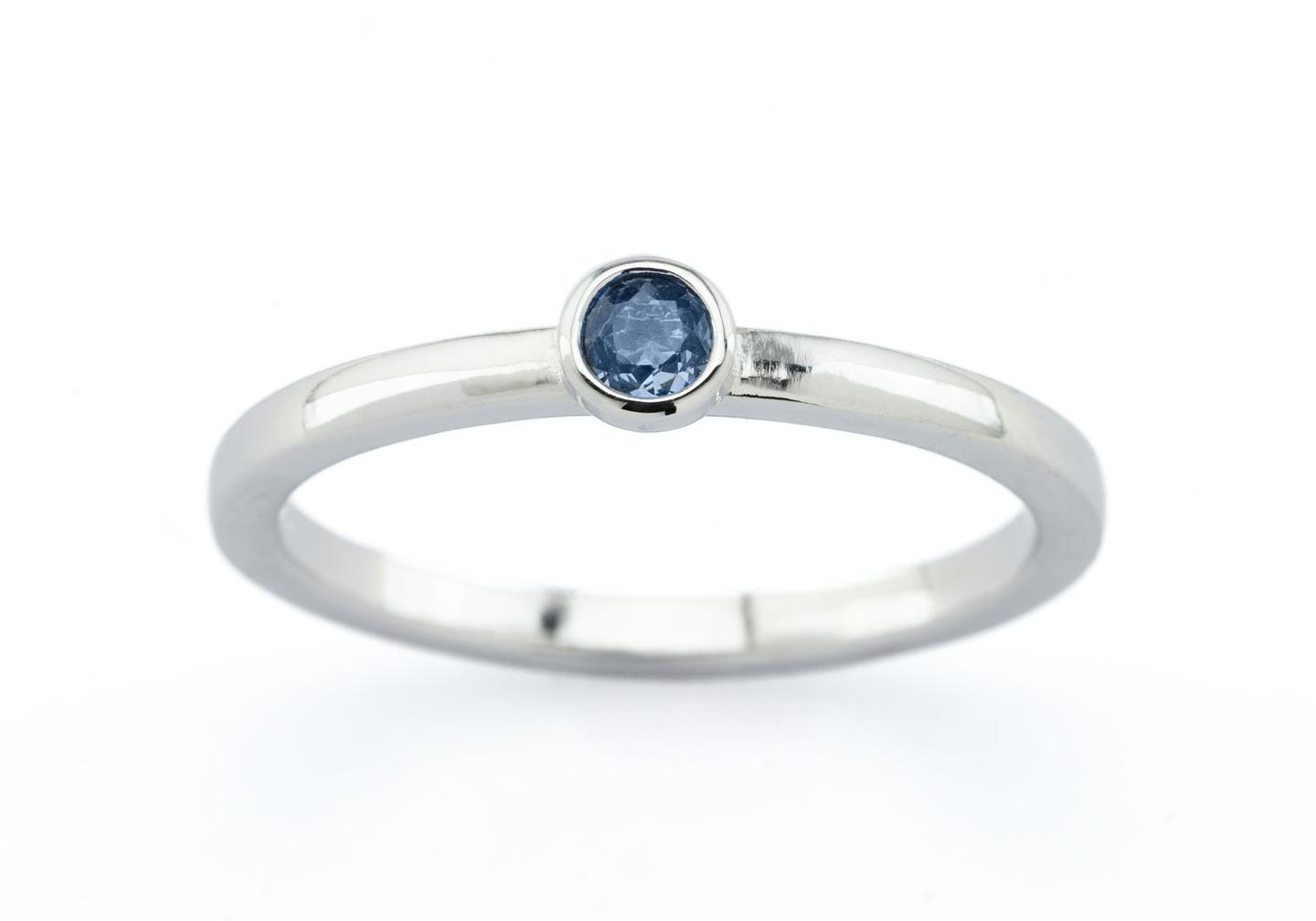 14K Yogo Sapphire Bezel Stacking Ring