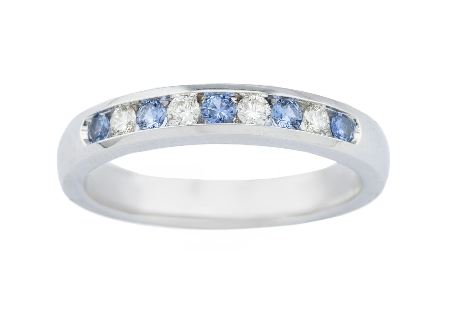 14K Yogo and Diamond Channel Band