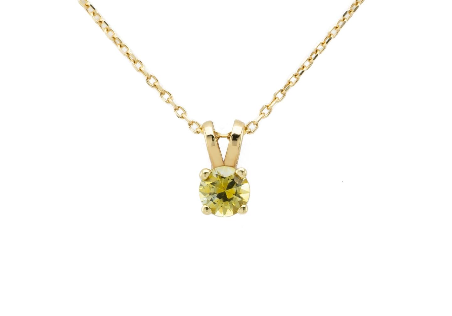 14K Montana Sapphire Solitaire Pendant