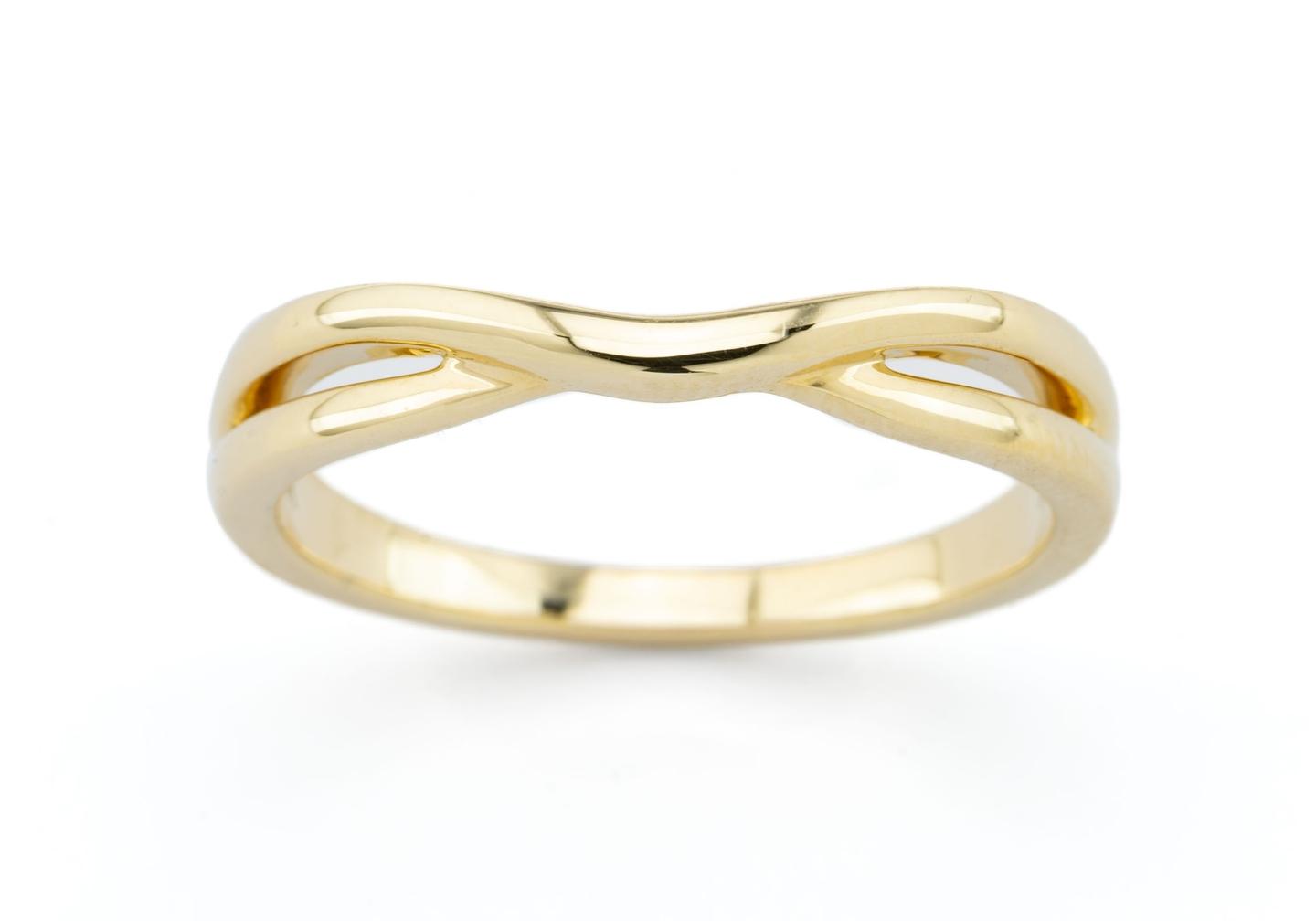14K Curved Wedding Band