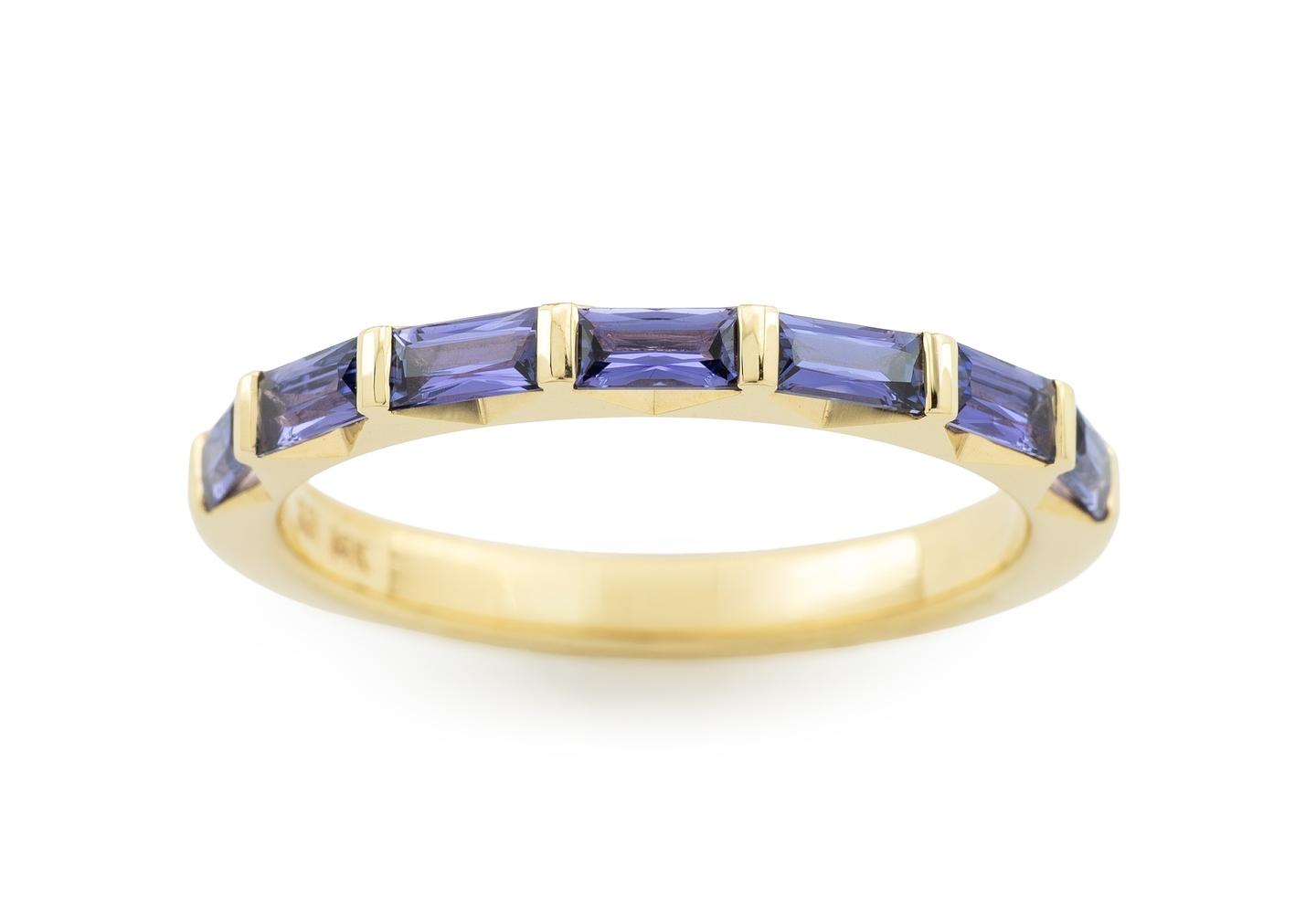 14K Purple Yogo Sapphire Wedding Band | Aurum Collection